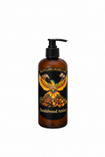 Load image into Gallery viewer, Brown bottle of Black Label Beard Care Sandalwood Amber Beard Wash on a black background