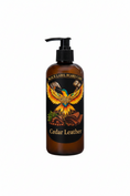 Load image into Gallery viewer, Bottle of Black Label Beard Care Cedar Leather product on a black background

